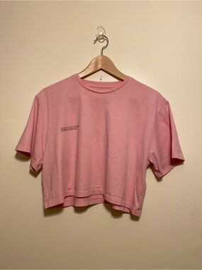 Pangaia Organic cotton Pink Cropped Tee. Size S